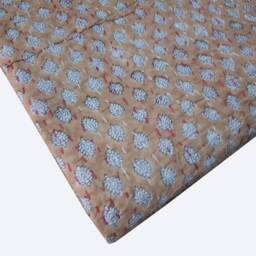 Indian Handblock Printed Kantha Quilt Beiage Color Buti Print Block Throws Multi Size Throw Pure Cotton Blanket - thumbnail 2