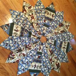 Christmas Tree Skirt, 56 Inch Diameter, Teresa Kogut Fabric, , Large, Bear, Wildlife, Blue - thumbnail 2