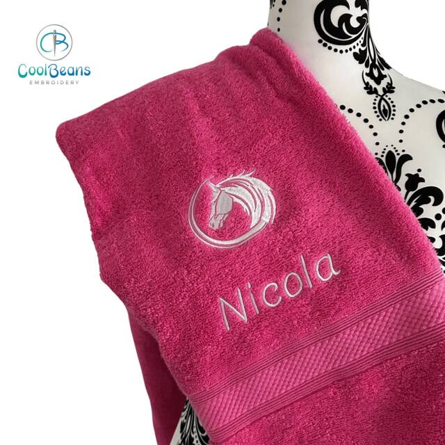 Horse Circle Towel - Personalised Face Cloth/Hand Bath Horse Riding - image 1
