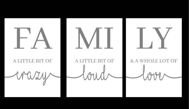 Set Of Three Family Wall Prints - Home Decor - image 1