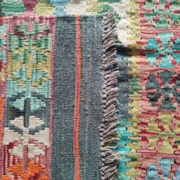 Kilim Rug Multicolour, Handmade Artisan Afghan Turkish Aztec Geometric Wool 141x98 cm - thumbnail 3