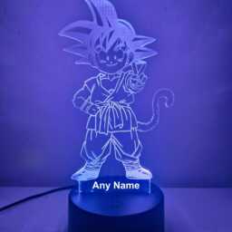Personalised Dbz Goku Ss1 Night Light - Children's Kids Bedroom Led Birthday Gift Christmas - thumbnail 3