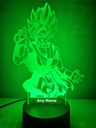 Personalised Dbz Goku Ss1 Night Light - Children's Kids Bedroom Led Birthday Gift Christmas - thumbnail 1
