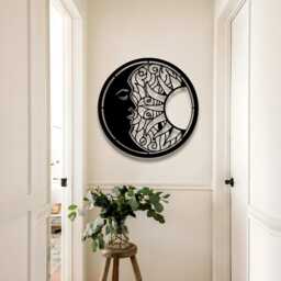 Sun & Moon Metal Wall Art - Celestial Design, Outdoor Decor, Stunning Art, Unique Decor For Home Garden - thumbnail 2
