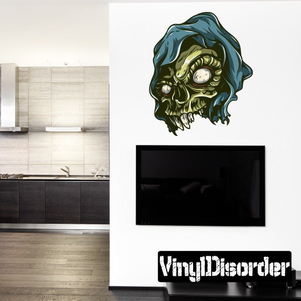 Skull Wall Decal - Fabric Vinyl Removable & Reusable Skulluscolor021Et