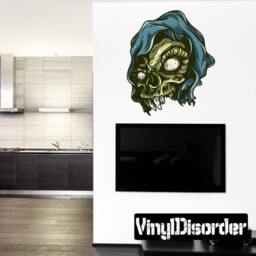 Skull Wall Decal - Fabric Vinyl Removable & Reusable Skulluscolor021Et