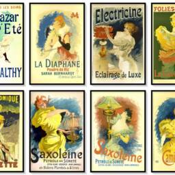 Art Deco French Advertising Poster Prints, Burlesque Dancer Theme, Set Of 8 - thumbnail 2