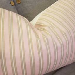stripe.pink.khaki.white.nursery Decor.girls Bedroom.cottage.chic.pillow Covers.slipcovers.toss Pillows.throw Pillows - thumbnail 2