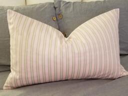 stripe.pink.khaki.white.nursery Decor.girls Bedroom.cottage.chic.pillow Covers.slipcovers.toss Pillows.throw Pillows - thumbnail 1