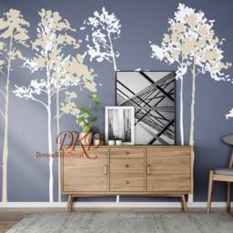 Pine Tree Wall Decals Stickers - Fir Forest Silhouette Wall Decor, Forest Mural Effect Decal, Nursery Decor - thumbnail 2