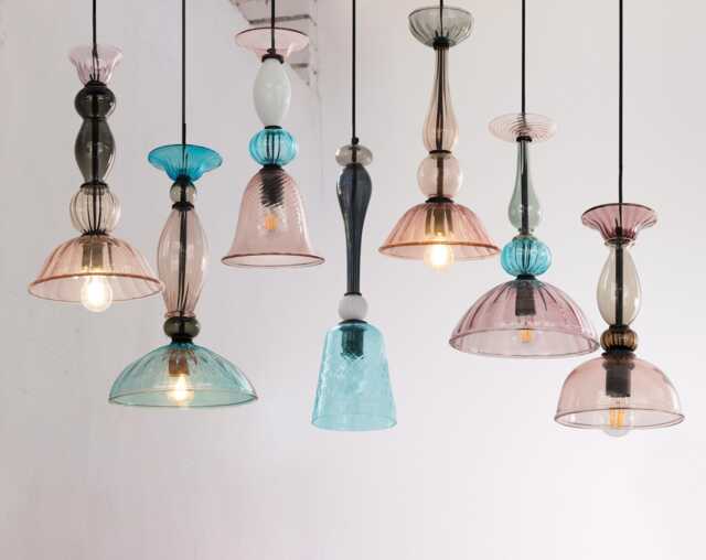 Venice Art Lamps Ready in Stock Murano Blown Glass Pendant Lamp, Multicolored Made Italy Handmade Design Chandelier - image 1