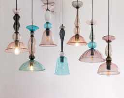 Venice Art Lamps Ready in Stock Murano Blown Glass Pendant Lamp, Multicolored Made Italy Handmade Design Chandelier - thumbnail 1