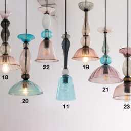 Venice Art Lamps Ready in Stock Murano Blown Glass Pendant Lamp, Multicolored Made Italy Handmade Design Chandelier - thumbnail 2