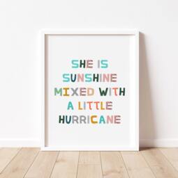 Sunshine Hurricane Girl Print - Playroom Nursery Wall Art - thumbnail 1