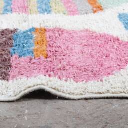 Handmade Wool Moroccan Rug Abstract Multicolored Boujad Carpet - thumbnail 2