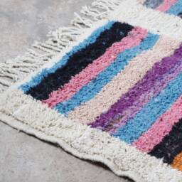Handmade Wool Moroccan Rug Abstract Multicolored Boujad Carpet - thumbnail 3