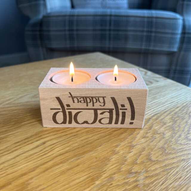 Duo Diwali Candle Gift - Festival Of Light 2026 Tea Holder Celebrations Happy - image 1
