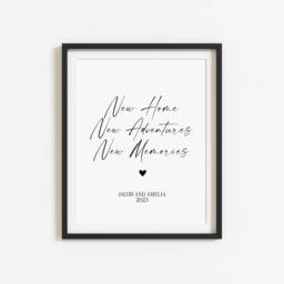Personalised Couples New Home Print Adventures & Memories Unframed Wall Art Poster Print - thumbnail 3