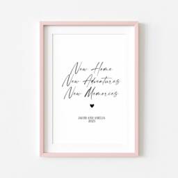 Personalised Couples New Home Print Adventures & Memories Unframed Wall Art Poster Print - thumbnail 2