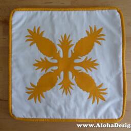 Hawaiian Quilt Pillow Covers - Golden Yellow Pineapple - thumbnail 3