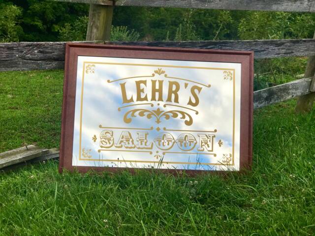 Personalized Saloon Mirror, Large Custom Gold Lettering Antique Decor - image 1