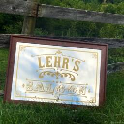 Personalized Saloon Mirror, Large Custom Gold Lettering Antique Decor - thumbnail 4