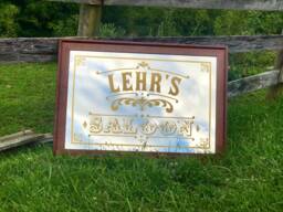 Personalized Saloon Mirror, Large Custom Gold Lettering Antique Decor