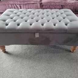 Smartstash Handmade Chesterfield Storage Ottoman Box Footstool Coffee Table in High Qualtity Plush Fabric - thumbnail 2