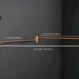 Mid Century Wall Sconce Lelo 2 Light Lamp Black , Handmade Brass Stilnovo Inspired Modern Bedside Reading - thumbnail 4