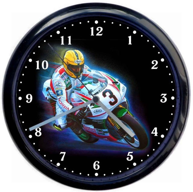 Joey Dunlop Castrol Honda Black Wall Clock