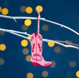 Personalised Cowboy Boot Christmas Decoration - thumbnail 1