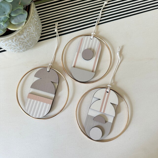 Geometric Christmas Tree Ornament Mid-Century Modern Wall Art - image 1
