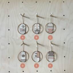 Geometric Christmas Tree Ornament Mid-Century Modern Wall Art - thumbnail 3