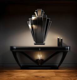 Babushka Art Deco Handmade Fan Wall Mirror - thumbnail 1