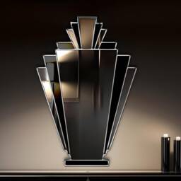 Babushka Art Deco Handmade Fan Wall Mirror - thumbnail 4