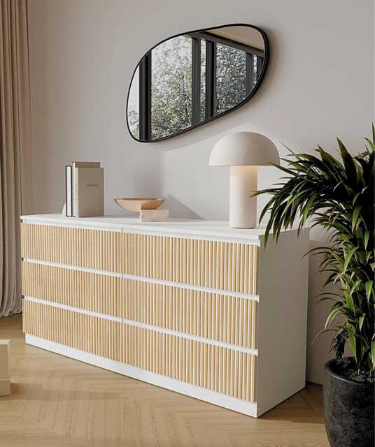 Furniture Drawer Wood Overlay, Tv Stand Set Of Decorative Wooden Slats 1cm Wide, Ikea Malm Sticker, Furniture Appliques - image 1
