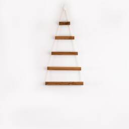 Handmade Walnut Hanging Wall Christmas Tree - 1M Wooden Decor - thumbnail 2