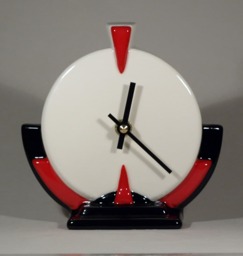 Echo Of Deco British Art Pottery Inspired Scientist Mantel Clock - thumbnail 1