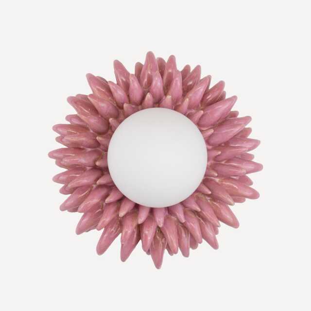 Handmade Ceramic Porcupine Sconce Pink Wall/Table Lamp - image 1