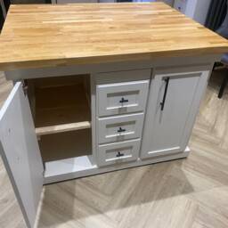 Oak Top Kitchen Island With Breakfast Bar, Custom Farrow & Ball Finish - thumbnail 3