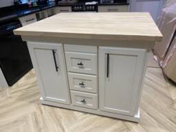 Oak Top Kitchen Island With Breakfast Bar, Custom Farrow & Ball Finish