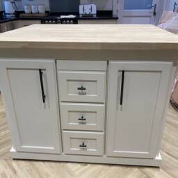 Oak Top Kitchen Island With Breakfast Bar, Custom Farrow & Ball Finish - thumbnail 2