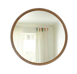 Large Round Mirror Wall Wood Farmhouse Decor Circle Art Deco Hanging