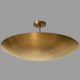 Mid Century Brass Sputnik Chandelier, Six Light Flush Mount Fixture, Mcm Lighting Style - thumbnail 3