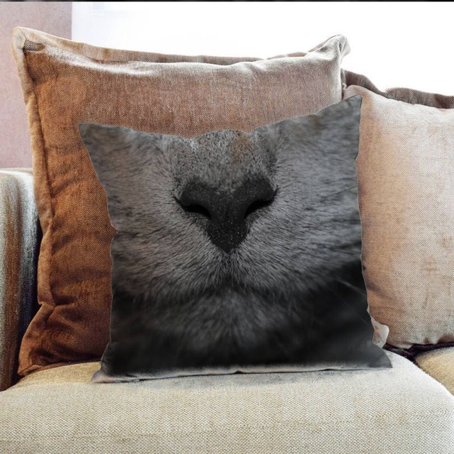 Cat Nose Animal Whiskers Photography - Decorative Pillow Throw Cushion Fabric , Case Cover Or With Filling