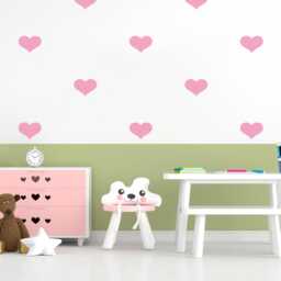 Pink Heart Wall Decals Baby Nursery Decor, Peel & Stick - 40 Pack - thumbnail 2