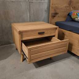 Solid Wood Bedside Table in Oak & Walnut, Modern With Wooden Or Metal Legs, Individually Customizable, Made-To-Measure Nightstand - thumbnail 2