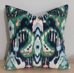 Linwood Omega Prints Bukhara Emerald & Velvet Cushion Cover 45x45 cm - thumbnail 1