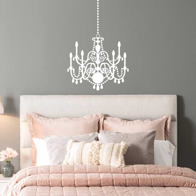 Chandelier Wall Decal - Elegant Decor Girl Bedroom Art - image 1