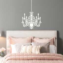 Chandelier Wall Decal - Elegant Decor Girl Bedroom Art - thumbnail 1